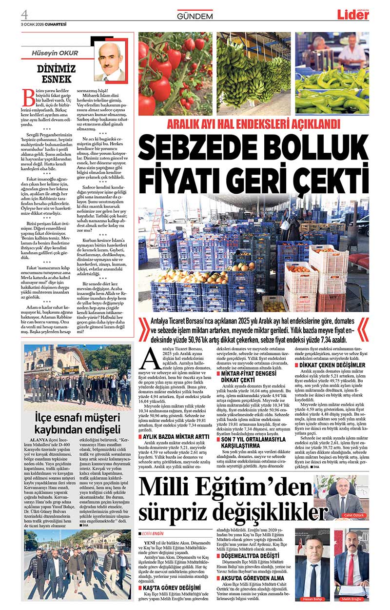 3 O C A K 2026 L İ D E R G A Z E T E A N T A L Y A 4