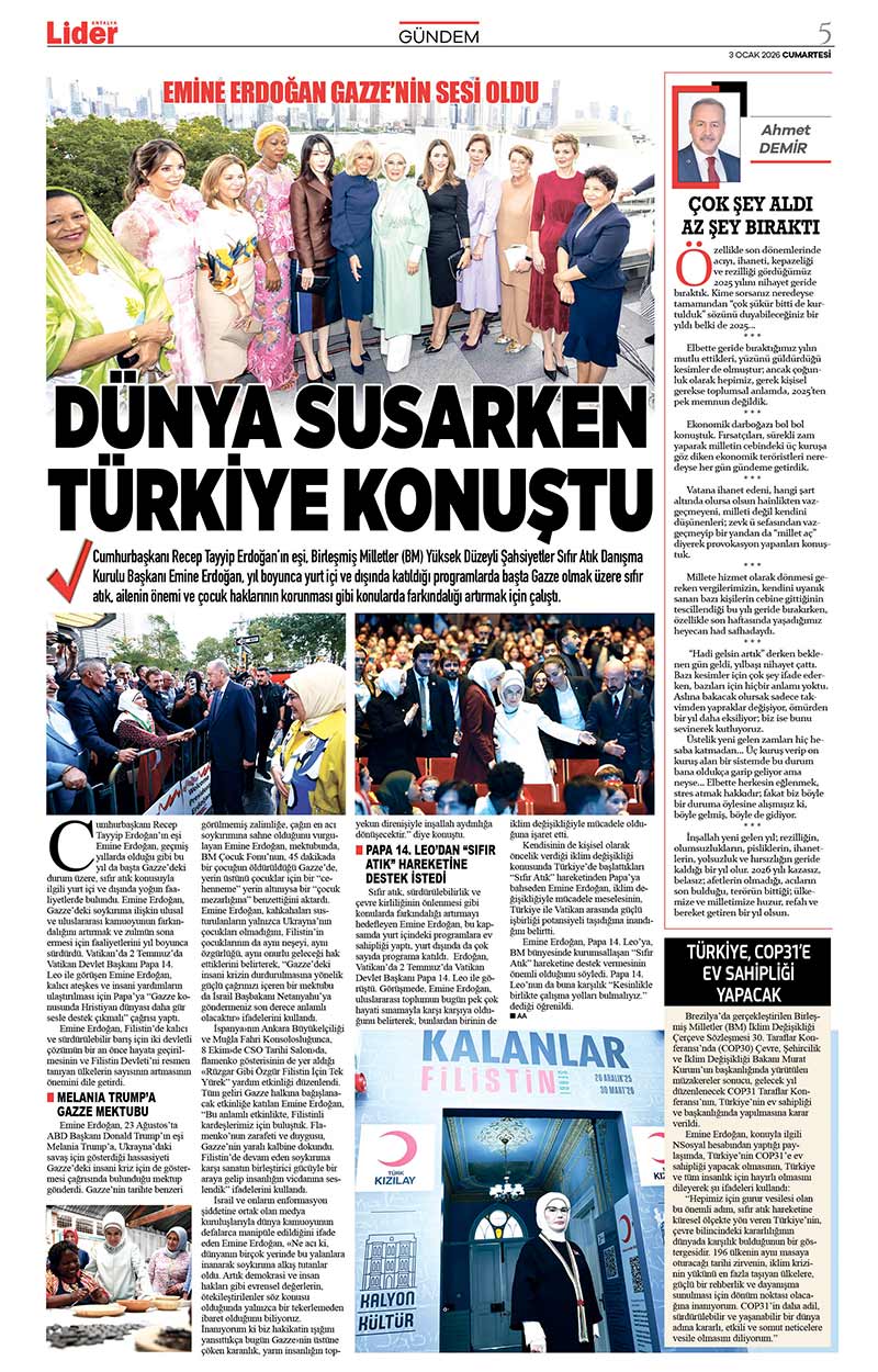 3 O C A K 2026 L İ D E R G A Z E T E A N T A L Y A 5