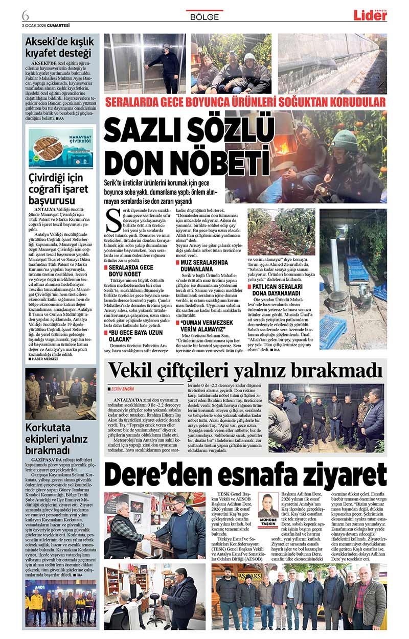 3 O C A K 2026 L İ D E R G A Z E T E A N T A L Y A 6