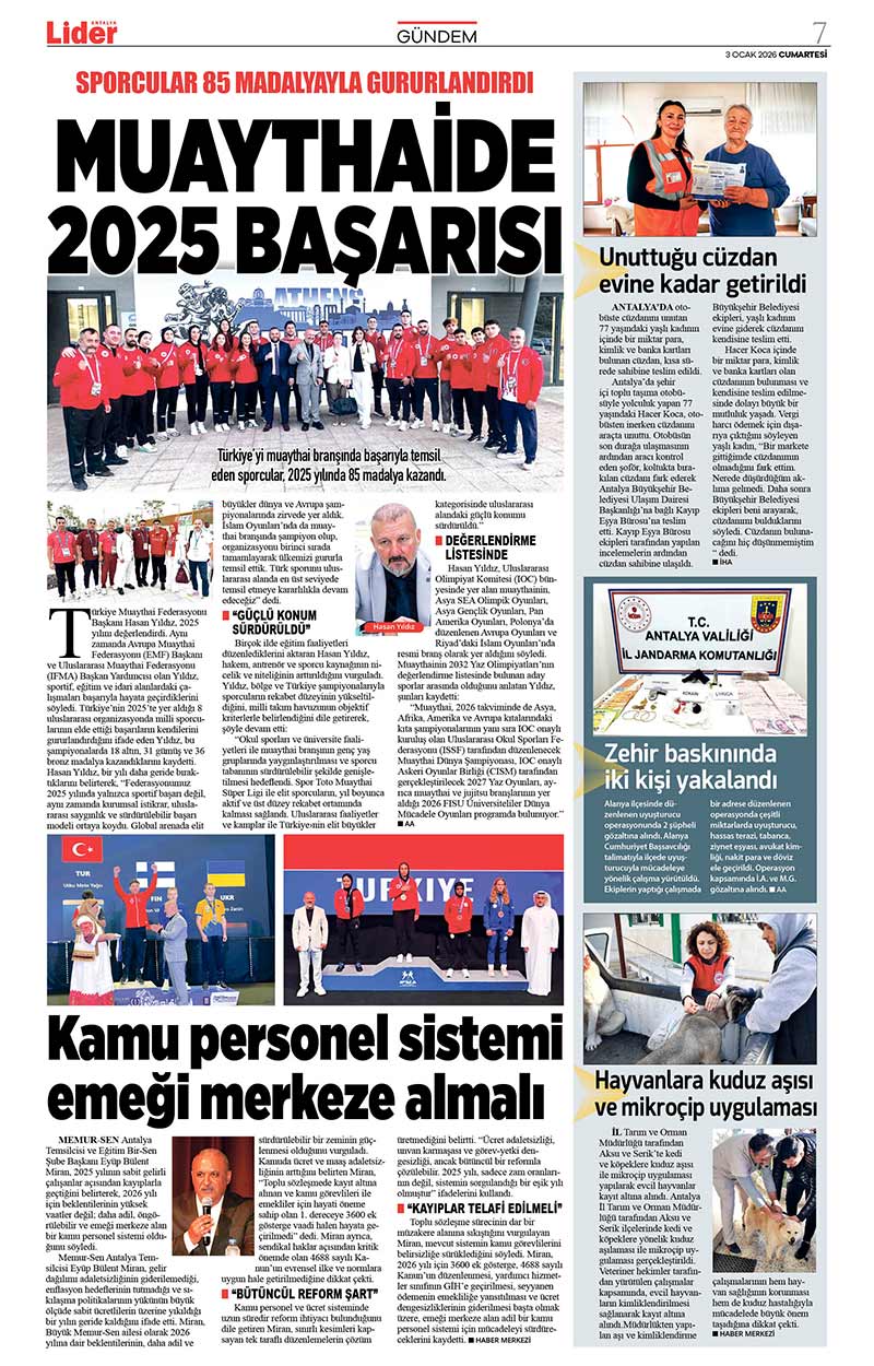 3 O C A K 2026 L İ D E R G A Z E T E A N T A L Y A 7