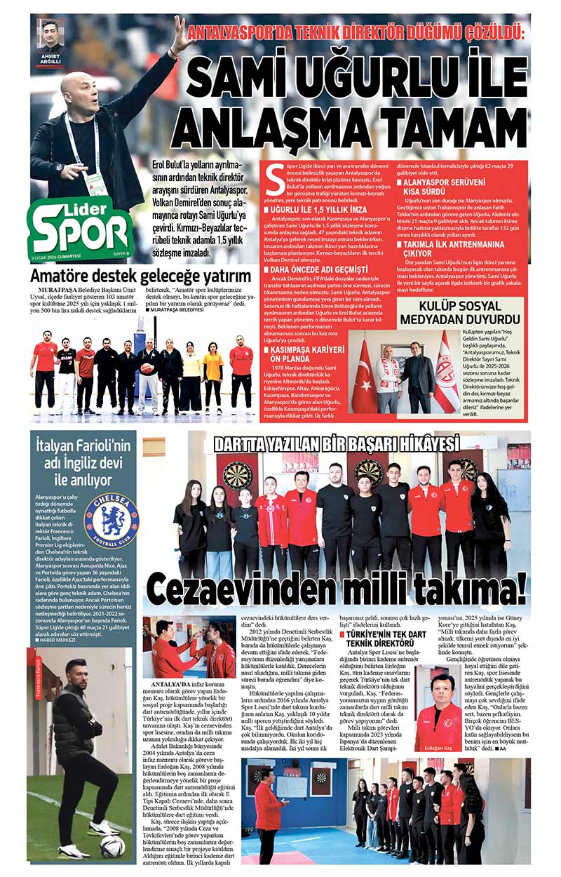 3 O C A K 2026 L İ D E R G A Z E T E A N T A L Y A 8