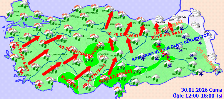 30 Ocak Cuma Hava Durumu