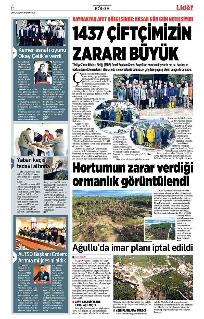 31 O C A K 2026 L İ D E R G A Z E T E A N T A L Y A 6