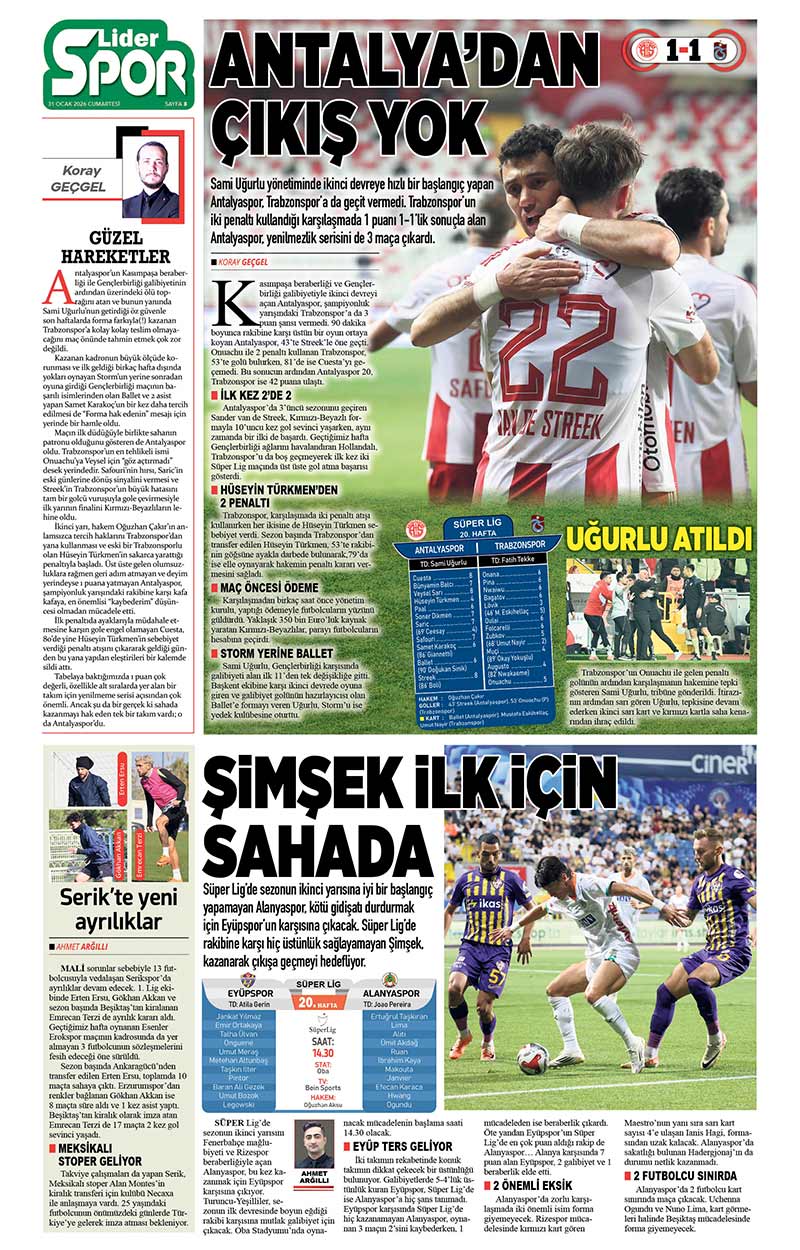 31 O C A K 2026 L İ D E R G A Z E T E A N T A L Y A 8