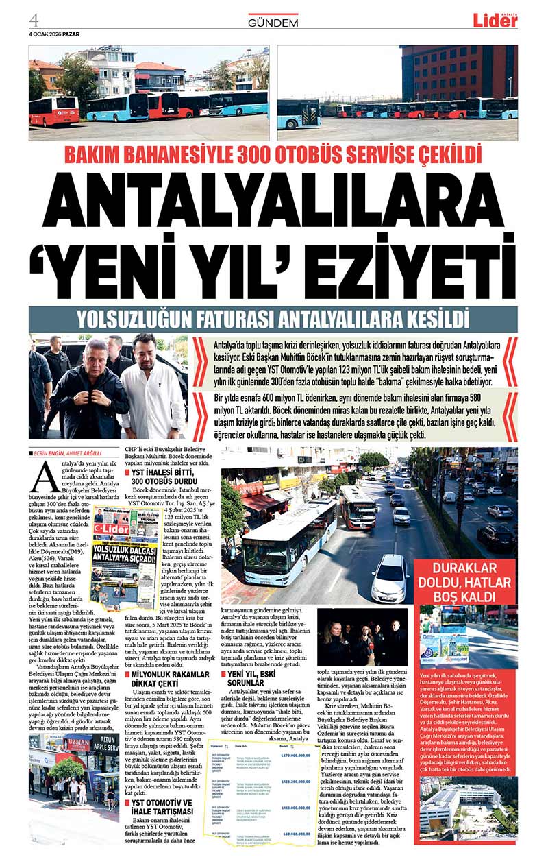 4 O C A K 2026 L İ D E R G A Z E T E A N T A L Y A 4