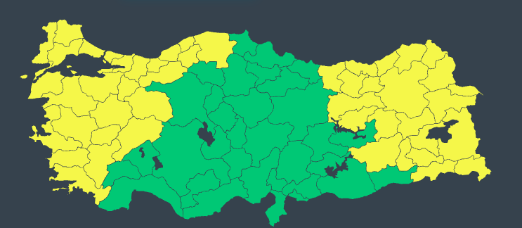 48 Kente ‘Sarı Kodlu’ Uyarı