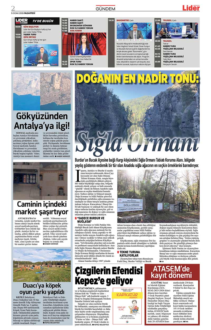 5 O C A K 2026 L İ D E R G A Z E T E A N T A L Y A 2