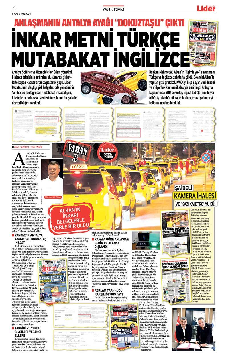 6 O C A K 2026 L İ D E R G A Z E T E A N T A L Y A 4