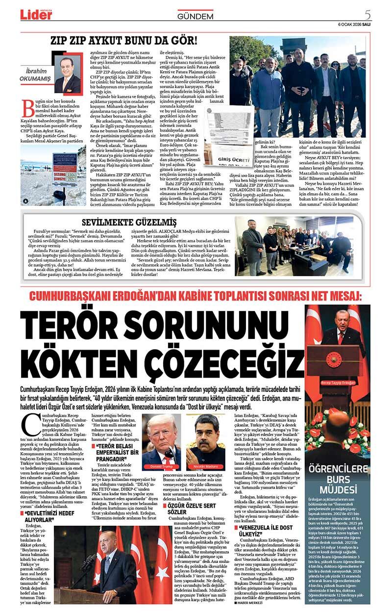 6 O C A K 2026 L İ D E R G A Z E T E A N T A L Y A 5