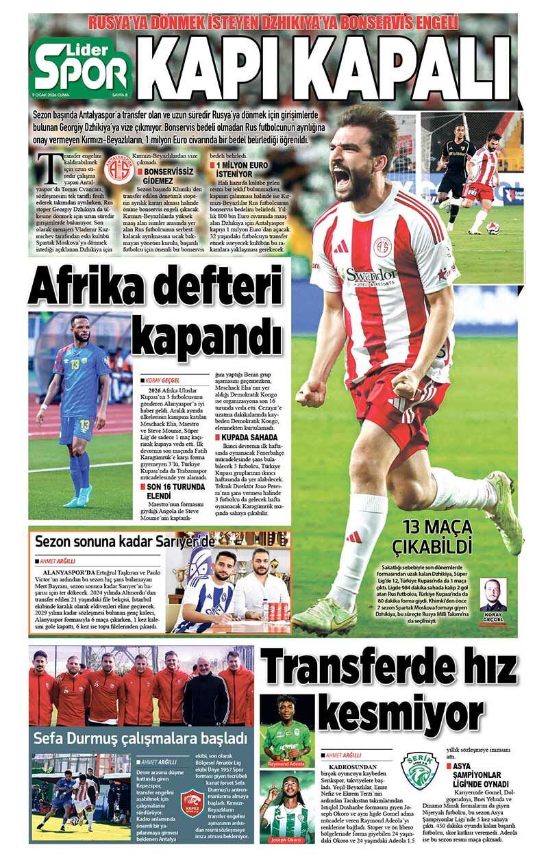 9 O C A K 2026 L İ D E R G A Z E T E A N T A L Y A 8