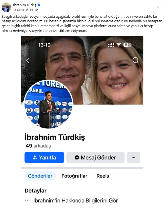 Federasyon Başkanı İbrahim Türkiş’ten Sahte Hesap Uyarısı 1