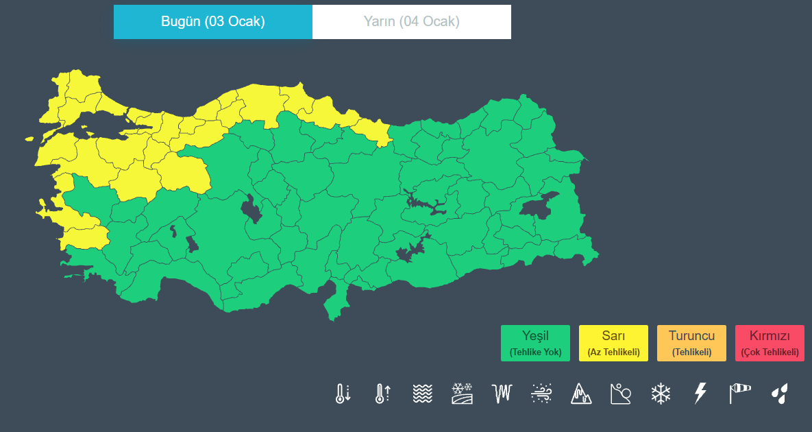 Meteoroloji'den 24 Il Için 'Sarı' Kodlu Uyarı