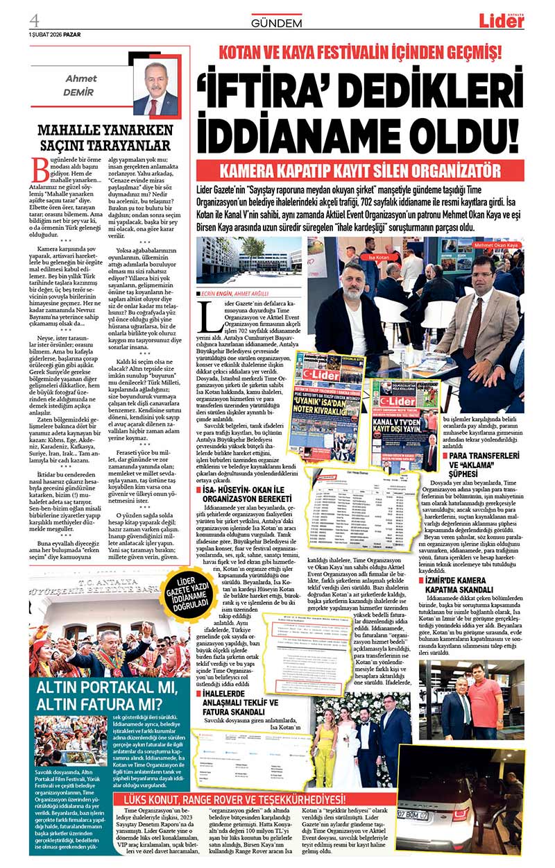 1 Ş U B A T 2026 L İ D E R G A Z E T E A N T A L Y A 4