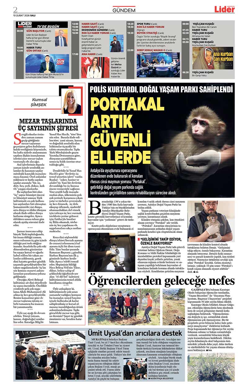 10 Ş U B A T 2026 L İ D E R G A Z E T E A N T A L Y A 2