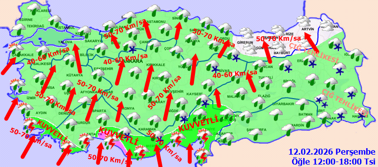 12 Şubat Hava Durumu