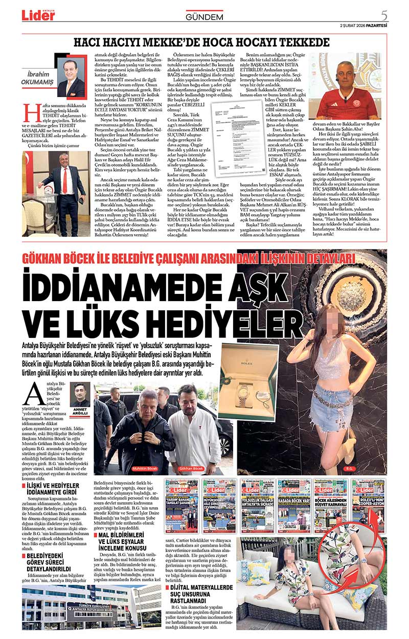 2 Ş U B A T 2026 L İ D E R G A Z E T E A N T A L Y A 5