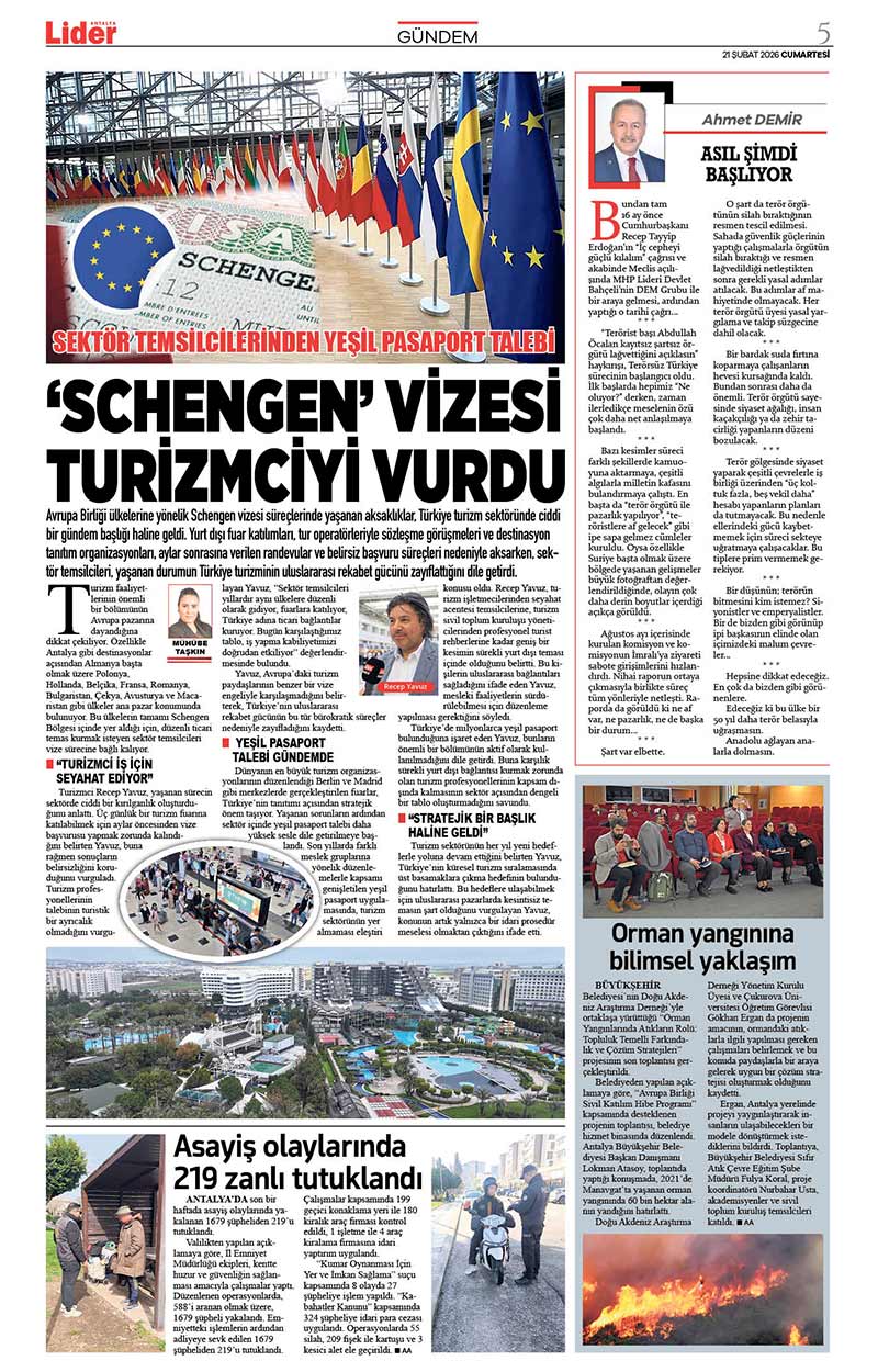 21 Ş U B A T 2026 L İ D E R G A Z E T E A N T A L Y A 5