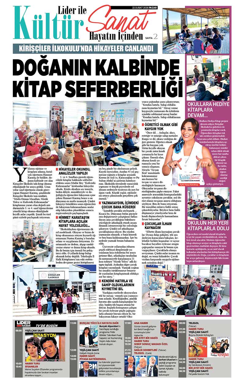 22 Ş U B A T 2026 L İ D E R G A Z E T E A N T A L Y A 2