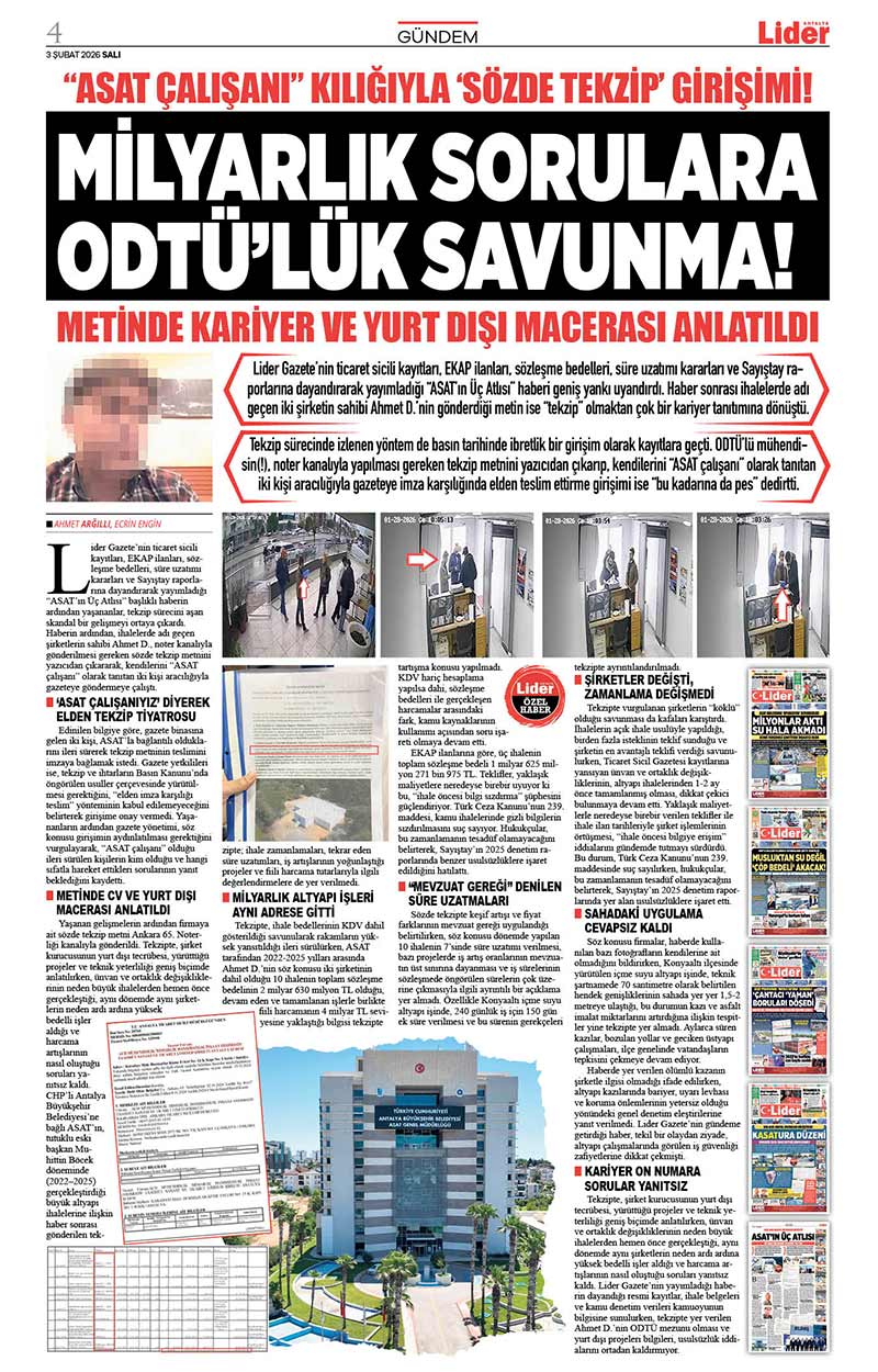 3 Ş U B A T 2026 L İ D E R G A Z E T E A N T A L Y A 4