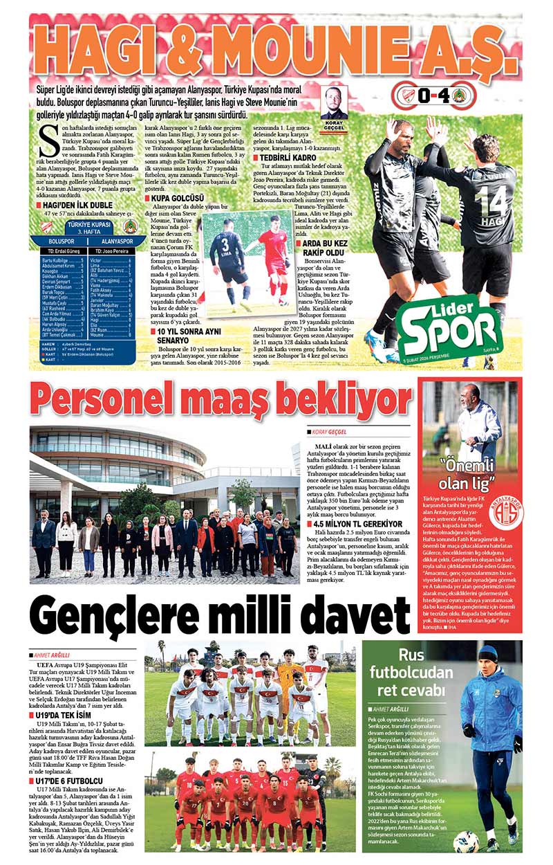 5 Ş U B A T 2026 L İ D E R G A Z E T E A N T A L Y A 8