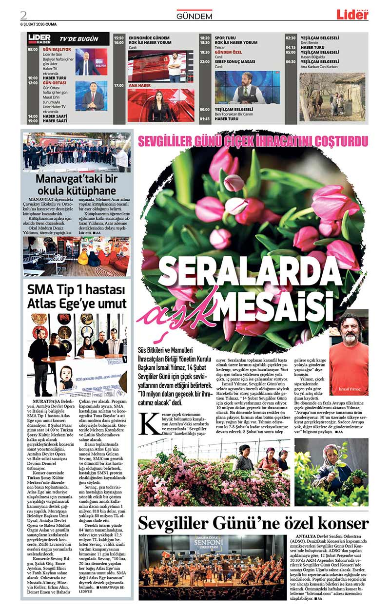 6 Ş U B A T 2026 L İ D E R G A Z E T E A N T A L Y A 2