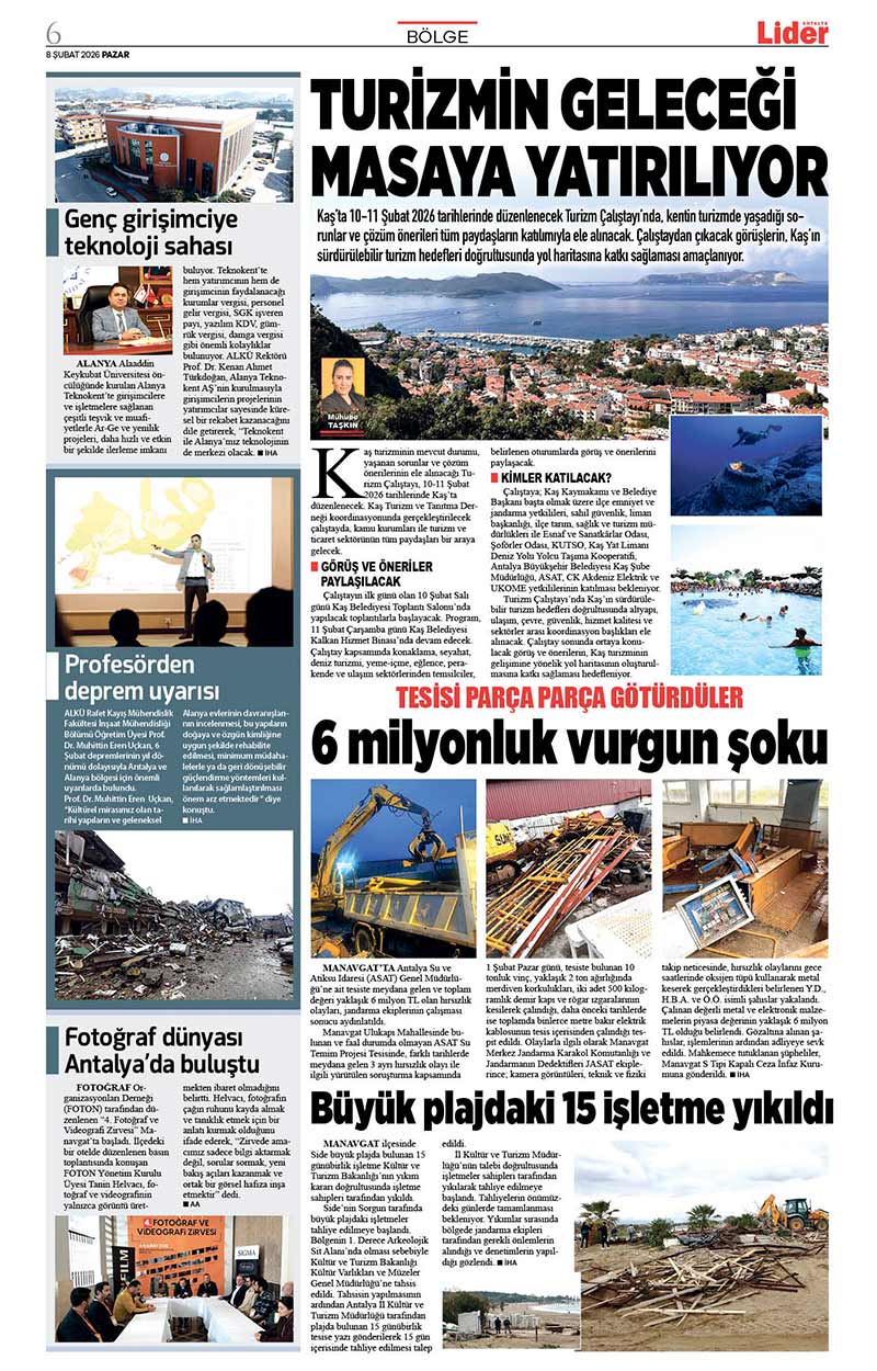 8 Ş U B A T 2026 L İ D E R G A Z E T E A N T A L Y A 6