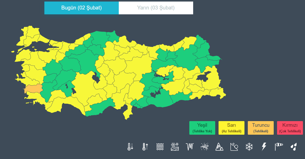 Meteoroloji 53 Ili Turuncu Ve Sarı Kodla Uyardı