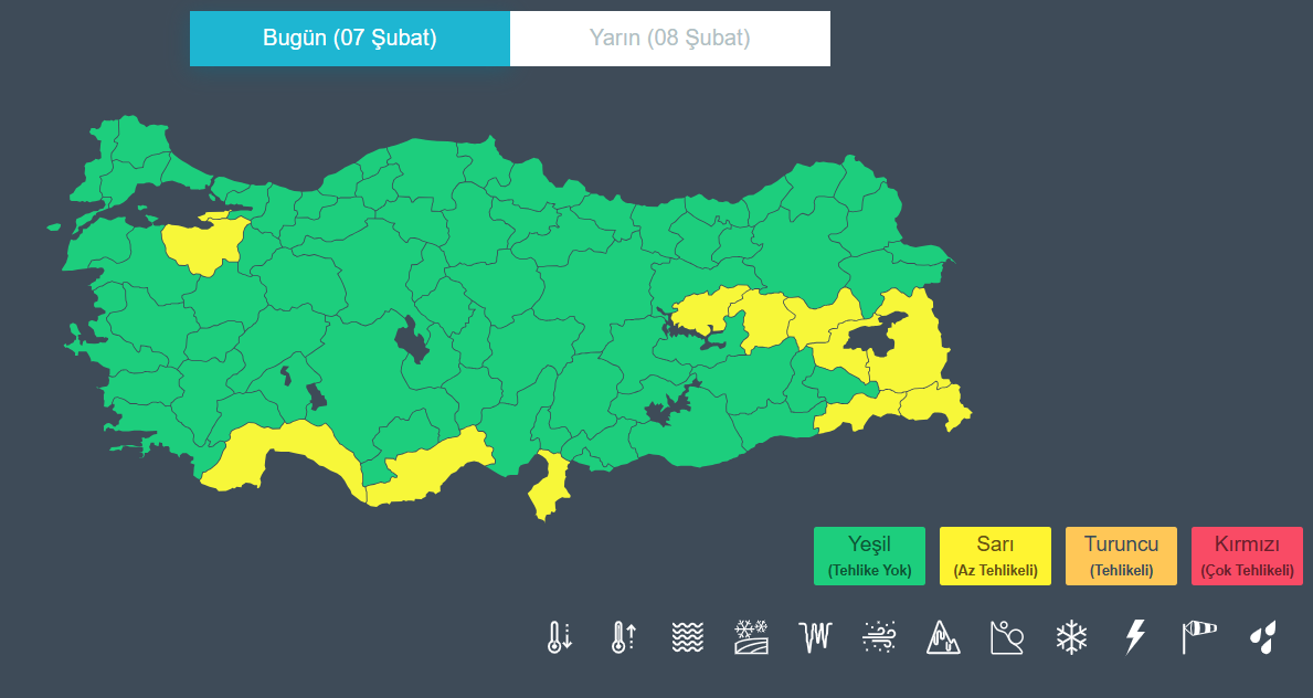 Meteorolojiden 12 Il Için Sarı Kodlu Uyarı