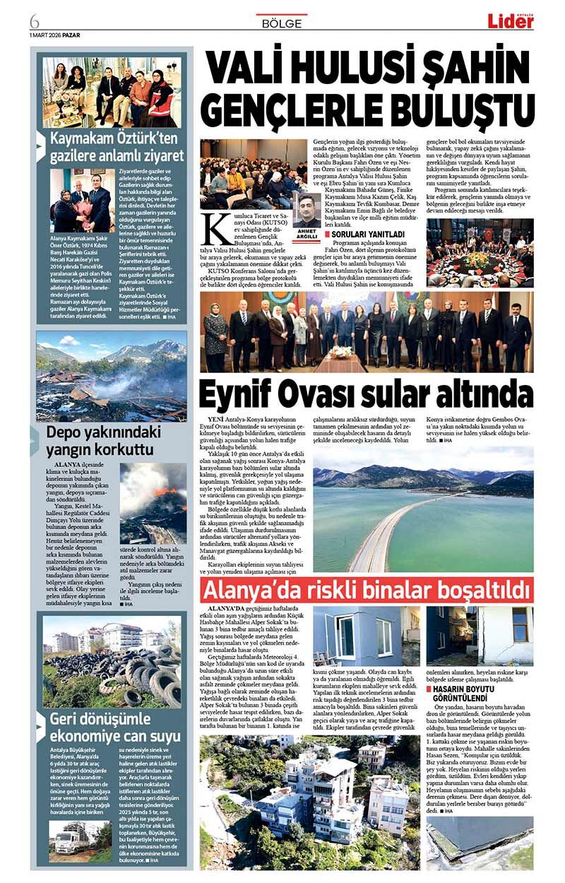 1 M A R T 2026 L İ D E R G A Z E T E A N T A L Y A 6