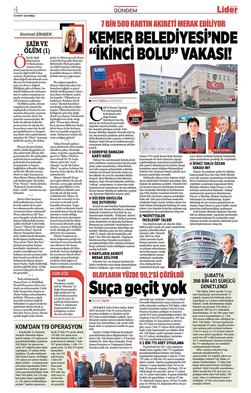 10 M A R T 2026 L İ D E R G A Z E T E A N T A L Y A 4