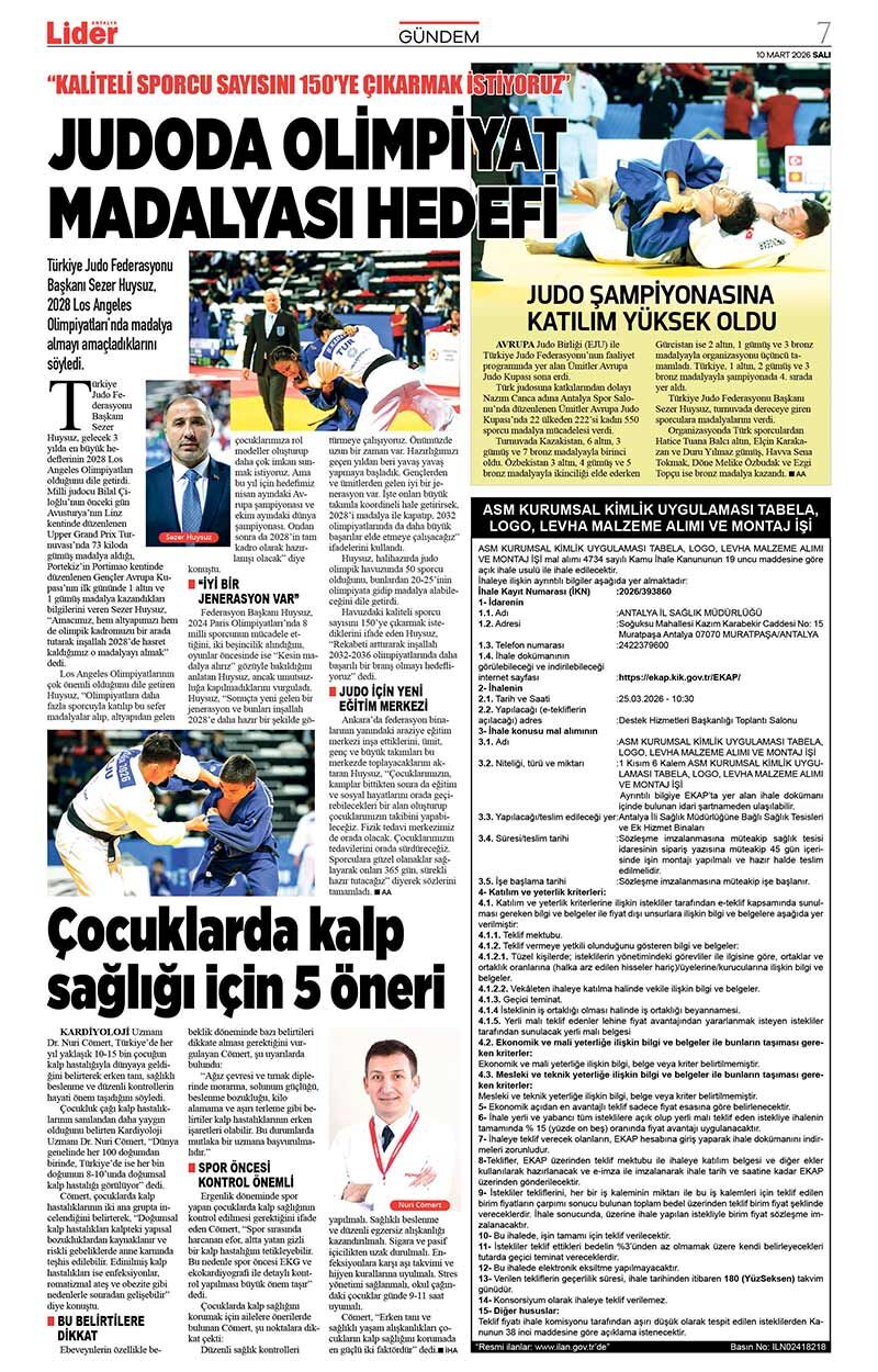 10 M A R T 2026 L İ D E R G A Z E T E A N T A L Y A 7