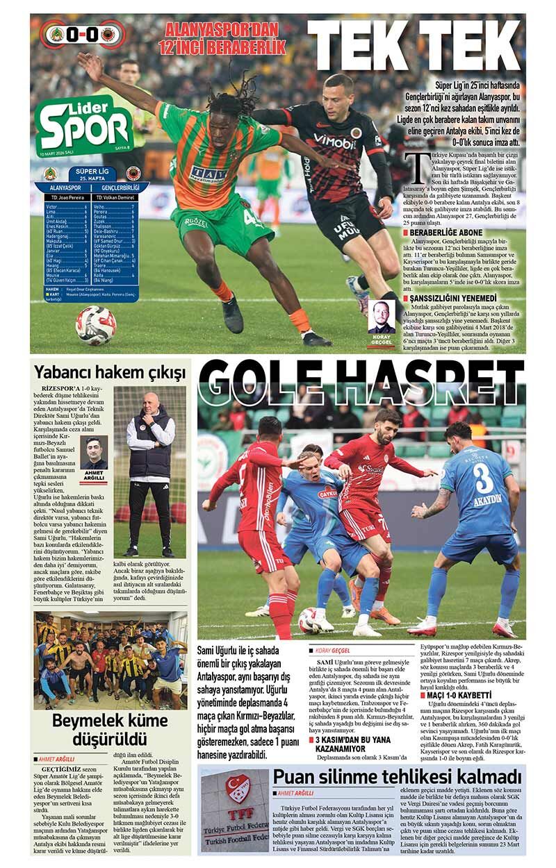 10 M A R T 2026 L İ D E R G A Z E T E A N T A L Y A 8