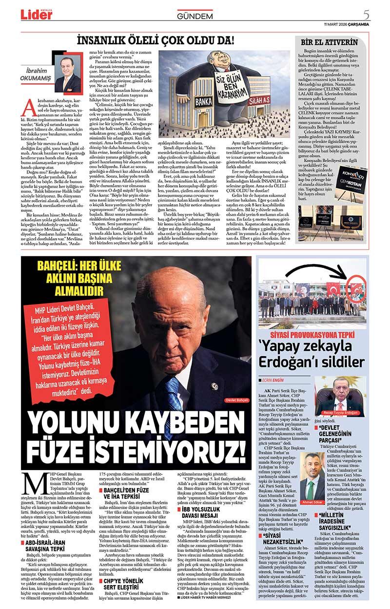 11 M A R T 2026 L İ D E R G A Z E T E A N T A L Y A 5