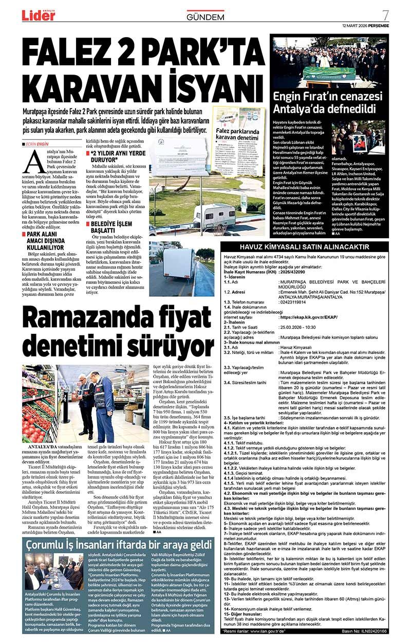 12 M A R T 2026 L İ D E R G A Z E T E A N T A L Y A 7