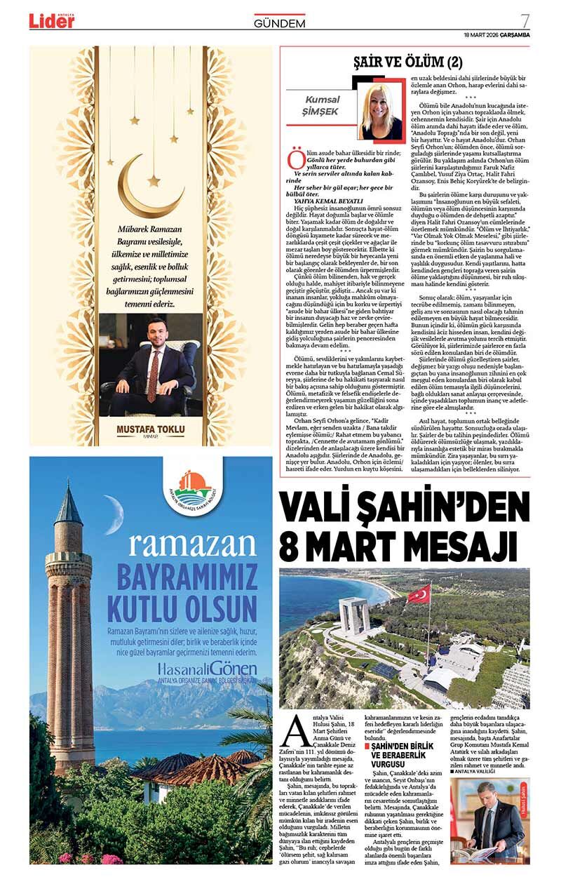 18 M A R T 2026 L İ D E R G A Z E T E A N T A L Y A 7