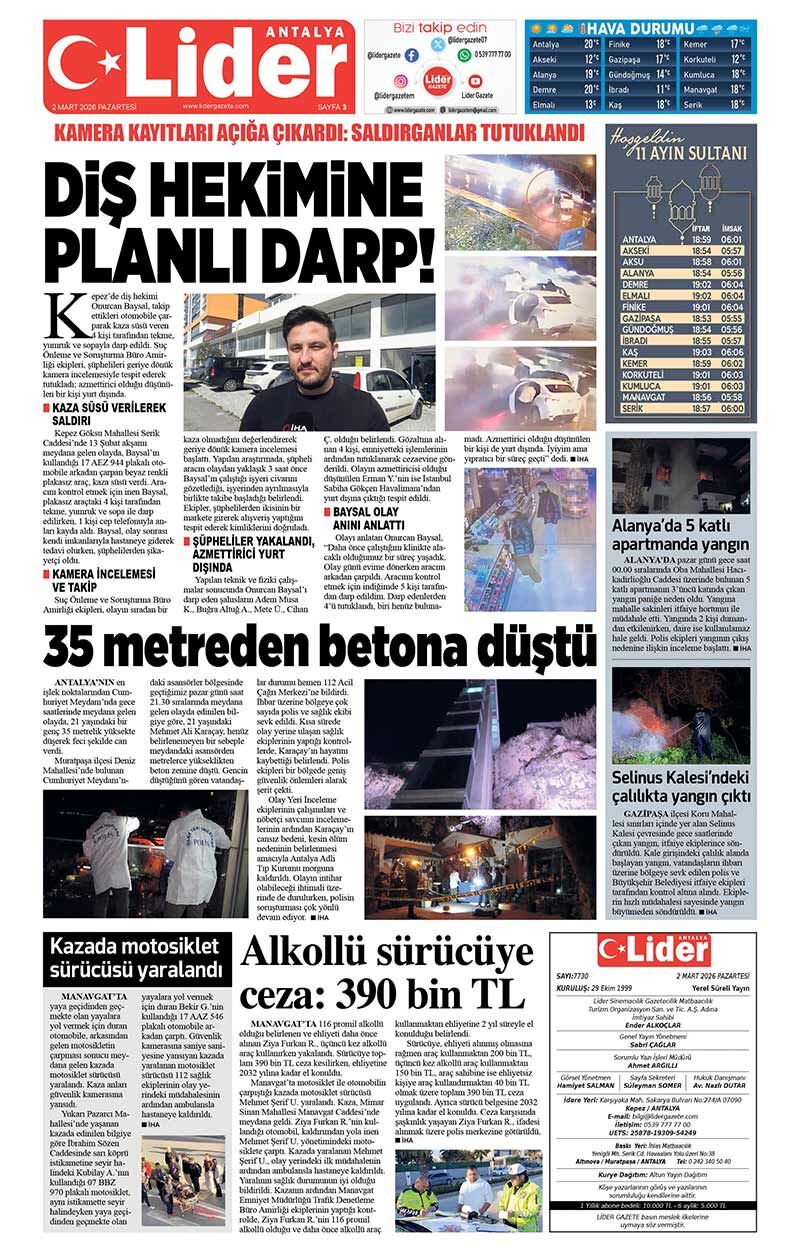 2 M A R T 2026 L İ D E R G A Z E T E A N T A L Y A 3