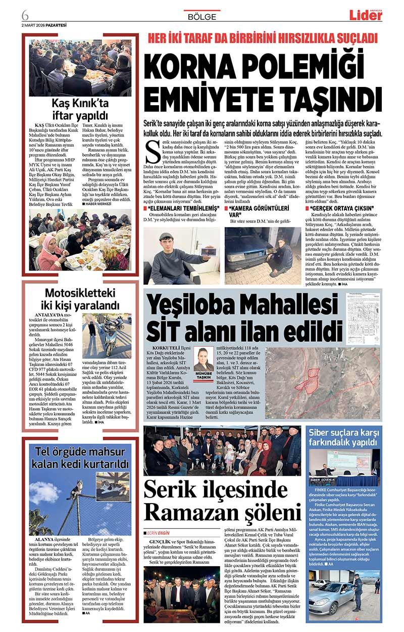 2 M A R T 2026 L İ D E R G A Z E T E A N T A L Y A 6