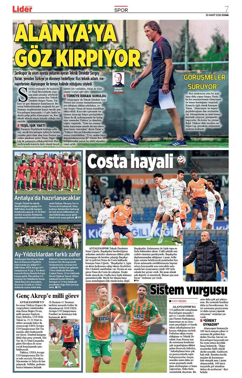 20 M A R T 2026 L İ D E R G A Z E T E A N T A L Y A 7