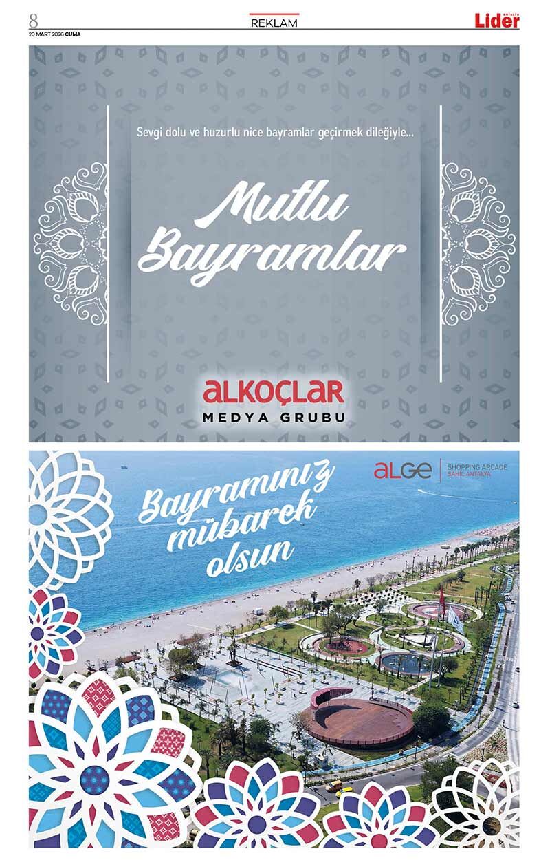 20 M A R T 2026 L İ D E R G A Z E T E A N T A L Y A 8