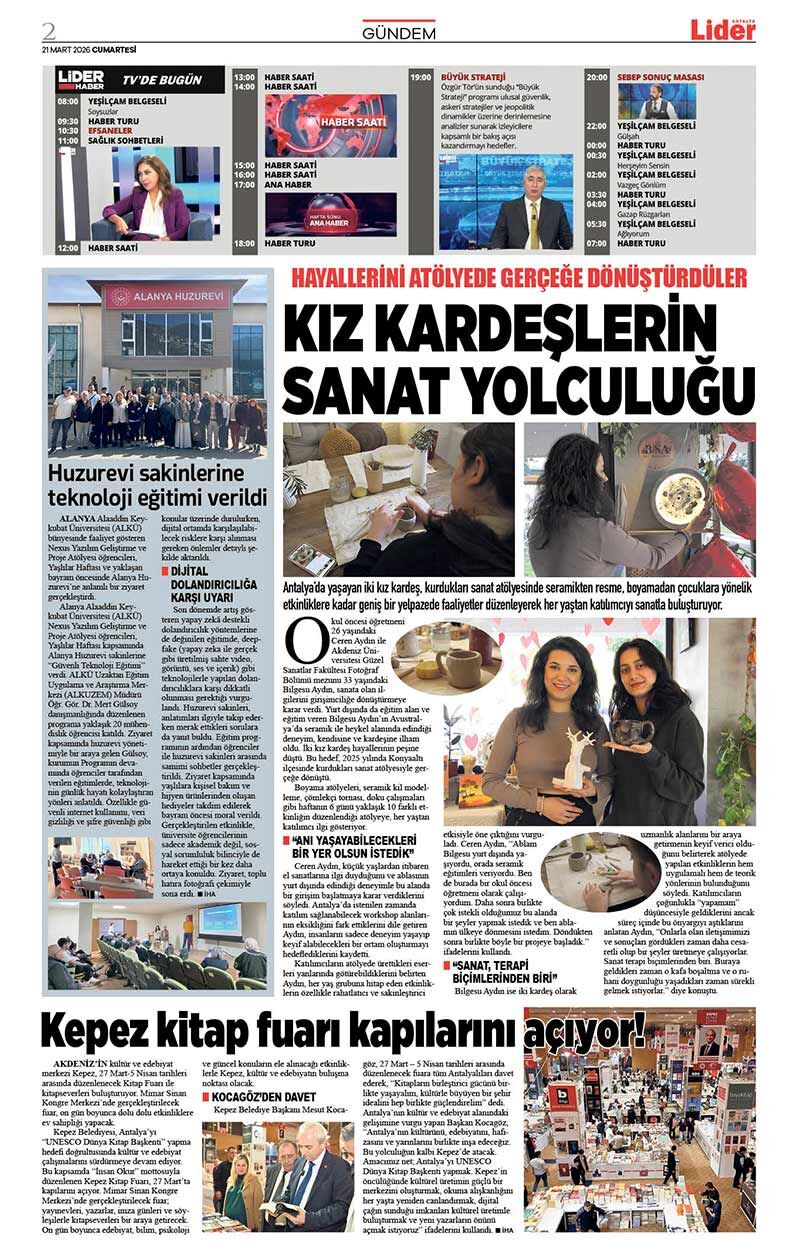 21 M A R T 2026 L İ D E R G A Z E T E A N T A L Y A 2
