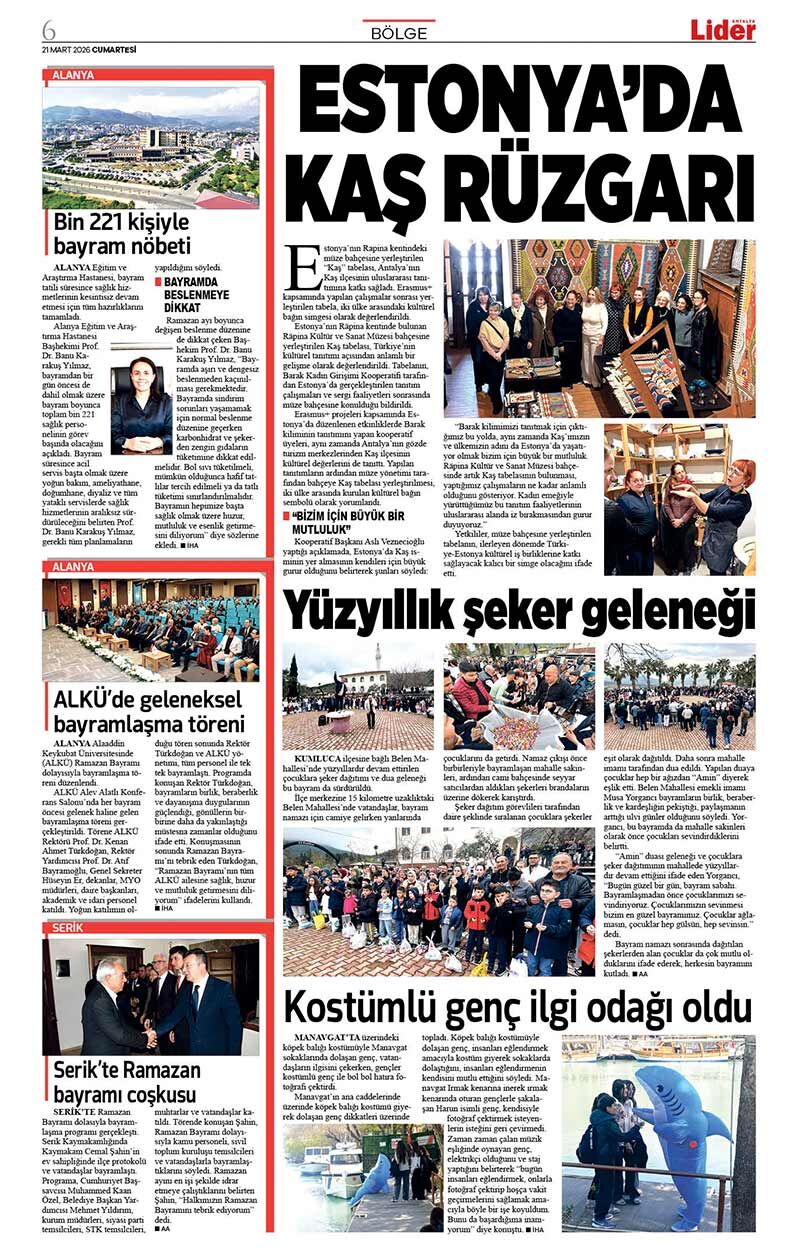 21 M A R T 2026 L İ D E R G A Z E T E A N T A L Y A 6