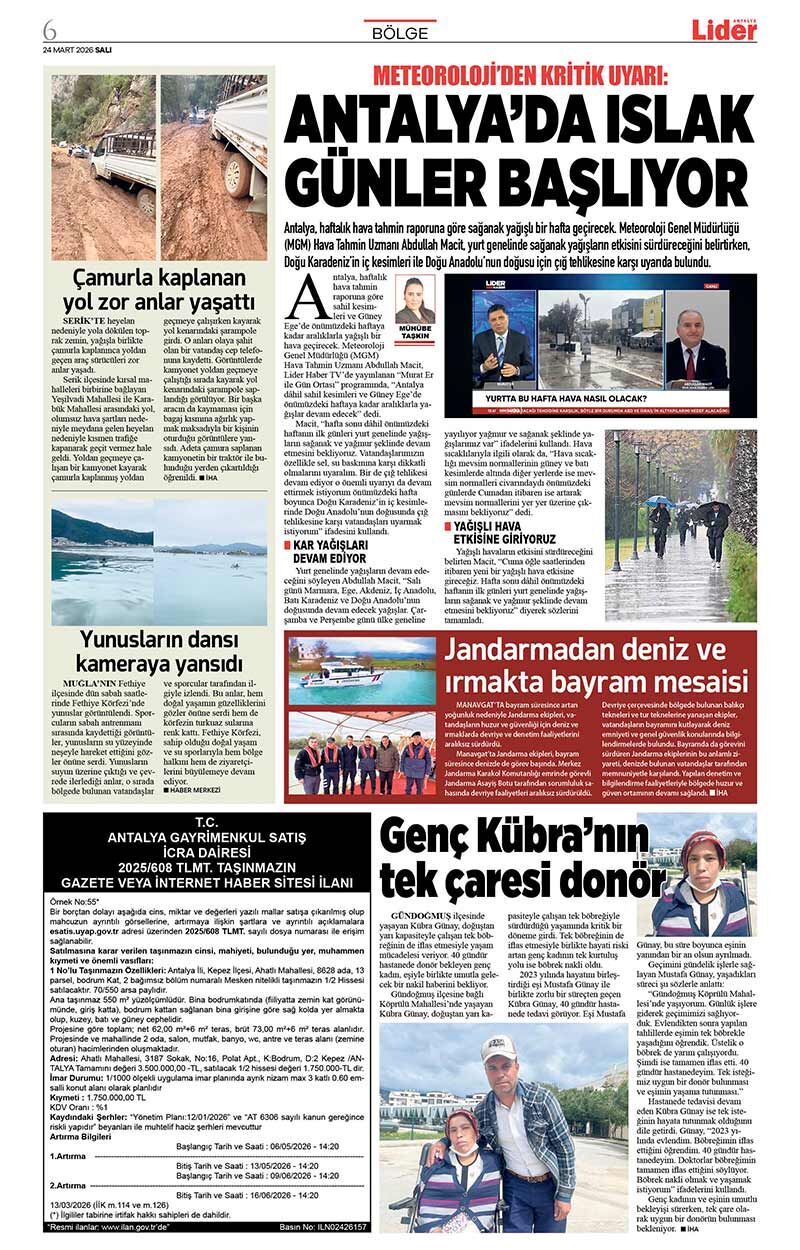 24 M A R T 2026 L İ D E R G A Z E T E A N T A L Y A 6