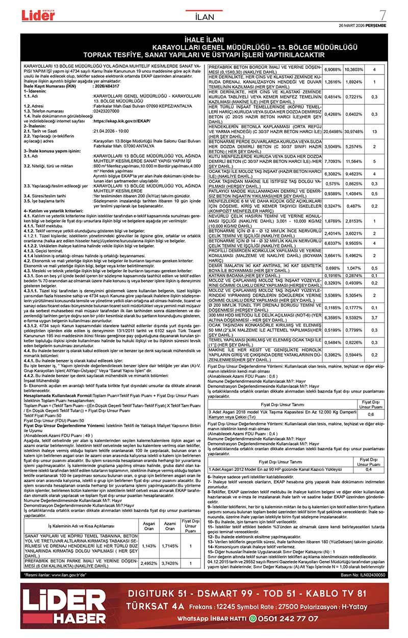 26 M A R T 2026 L İ D E R G A Z E T E A N T A L Y A 7