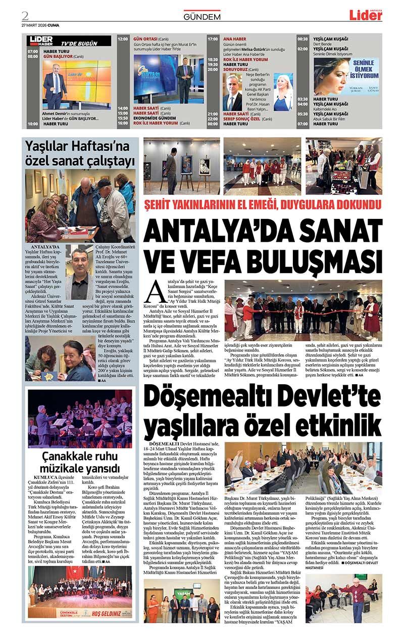 27 M A R T 2026 L İ D E R G A Z E T E A N T A L Y A 2