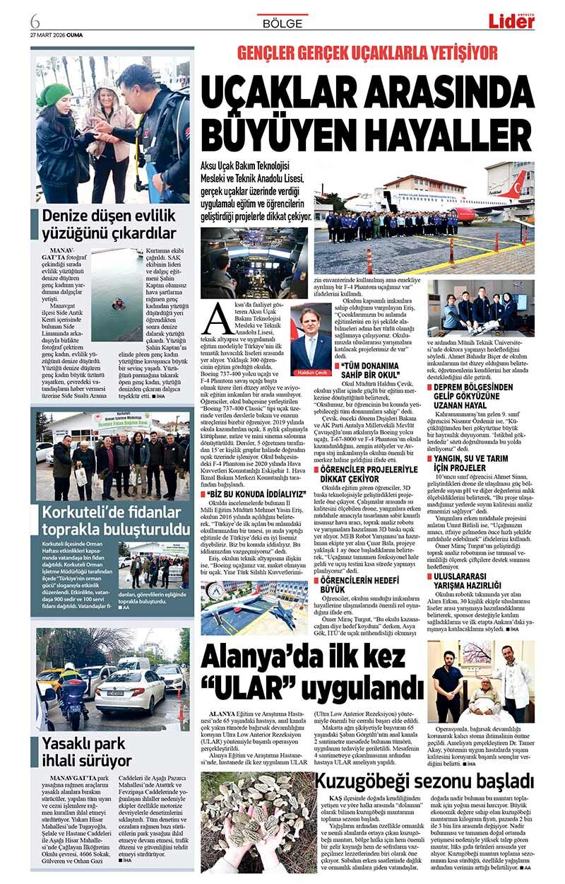 27 M A R T 2026 L İ D E R G A Z E T E A N T A L Y A 6