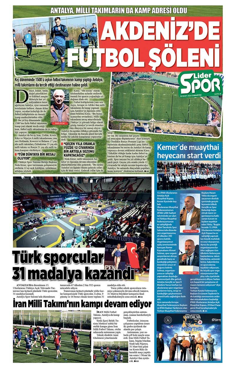28 M A R T 2026 L İ D E R G A Z E T E A N T A L Y A 8