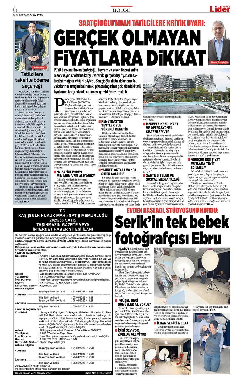 28 Ş U B A T 2026 L İ D E R G A Z E T E A N T A L Y A 6