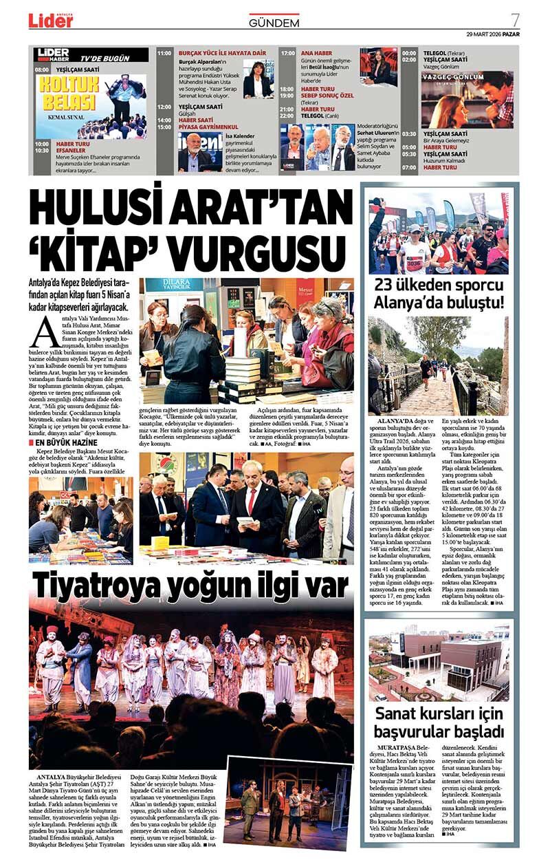 29 M A R T 2026 L İ D E R G A Z E T E A N T A L Y A 7