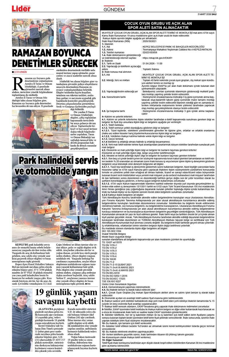 3 M A R T 2026 L İ D E R G A Z E T E A N T A L Y A 7