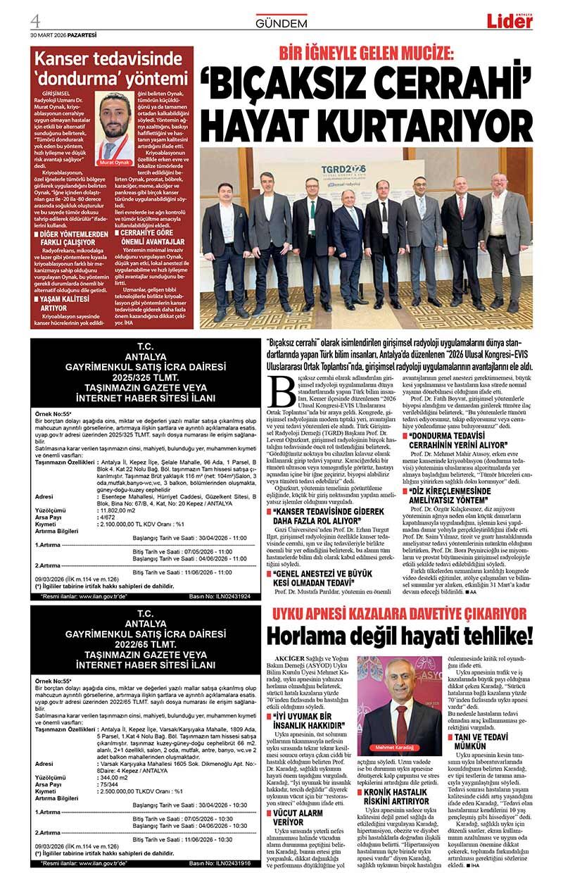 30 M A R T 2026 L İ D E R G A Z E T E A N T A L Y A 4